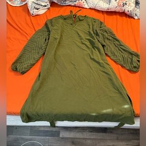 Olive Green Long Sleeve Dress